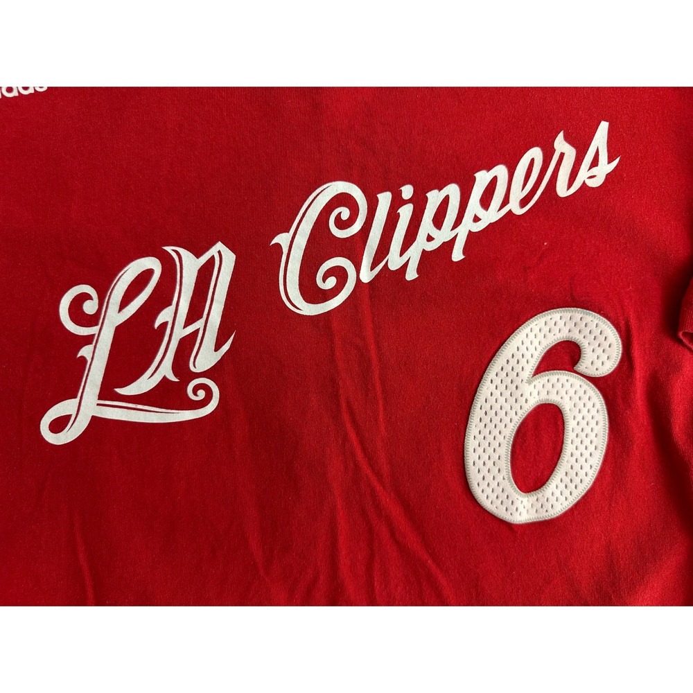 Adidas LA‎ Clippers Jordan #6 Red T-Shirt NBA Basketball Men's Medium Crew Neck - Picture 2 of 10